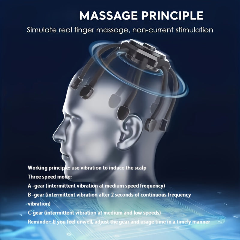 1pc pieuvre électrique masseur de tête cuir chevelu pétrissage masseur pieuvre électrique appareil de massage de la tête pour le cuir chevelu Relaxation cadeau pour membre de la famille