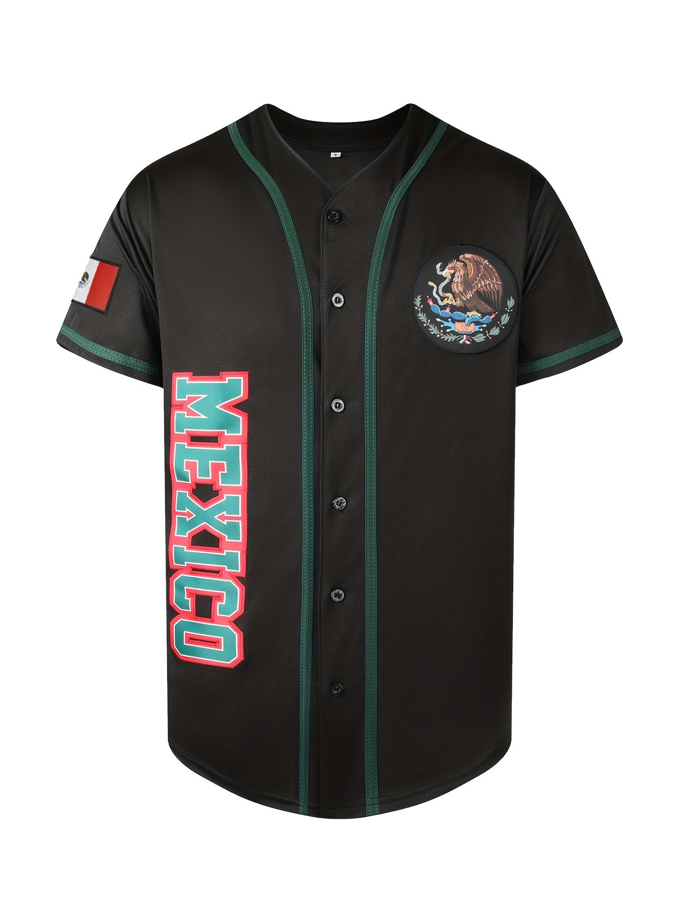 Más tamaño de los hombres México Eagle &amp; Snake impresión gráfica Jersey camiseta para deportes \ u002Fbaseball, ropa de los hombres al aire libre