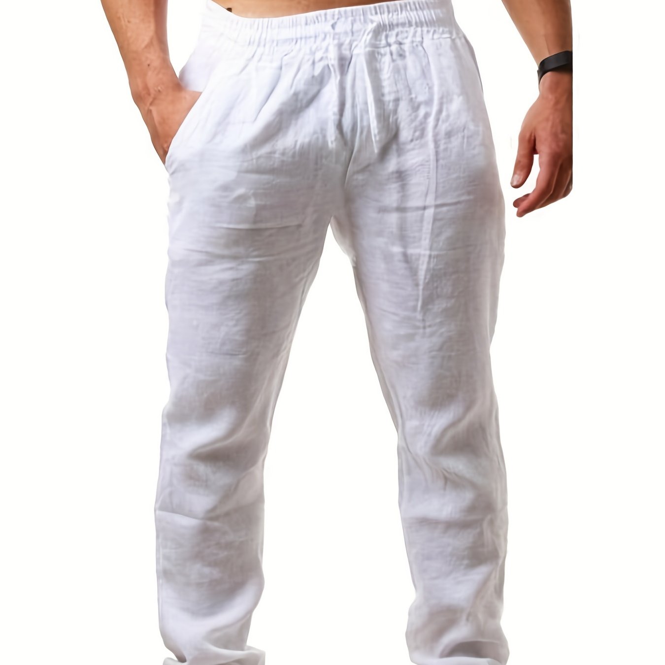 Color sólido cordón Pantalones de chándal Loose fit hombres casual joggers para primavera otoño