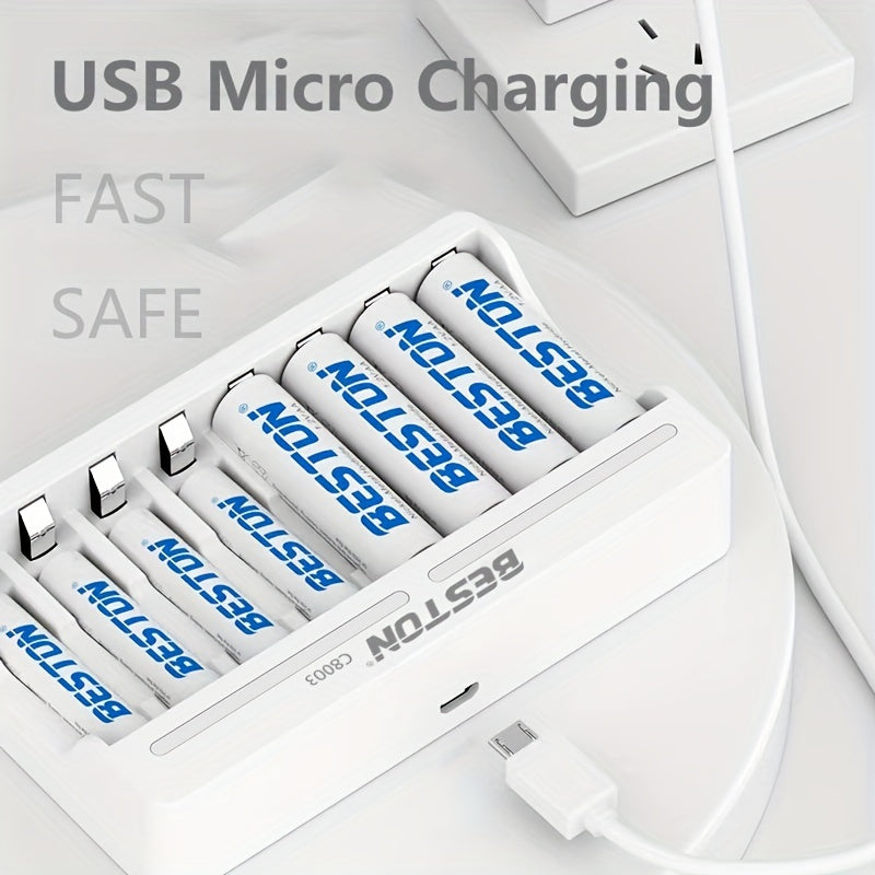 8-Slot Universal USB Ni-MH Akku-Ladegerät-AA &amp; AAA Batterien schnell und sicher aufgeladen