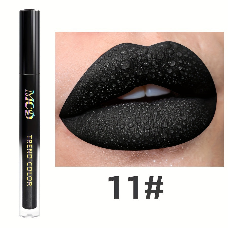 Non-Stick Long Lasting Lip Glaze Non Stick Cup Dark Color Waterproof Non Smudge Color Rendering Lip Mud