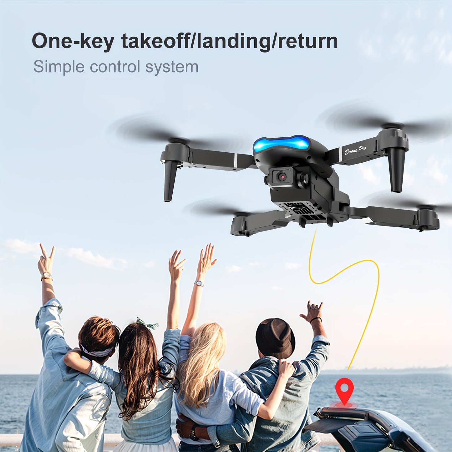 E99 Pro Drohne mit HD-Kamera, WiFi FPV HD Dual Faltbare RC Quadcopter Höhe Hold, Fernbedienung Spielzeug für Anfänger, Teenager Stuff Herren Geschenke Indoor und Outdoor Erschwing liches UAV