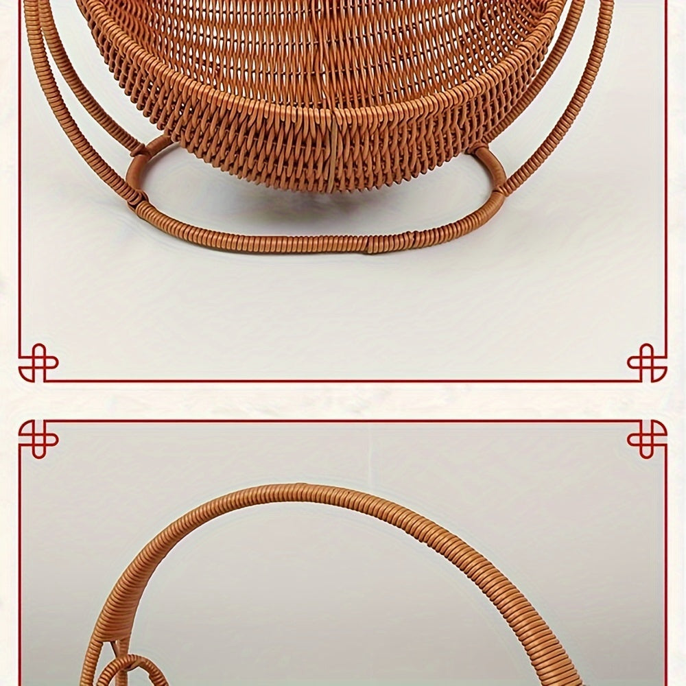 1pc Small Pet Hammock, Limitation Rattan Woven Storage Basket, Creative Hamster Cradle, Household Sleeping Hammock For Guinea Hamsters Chinchillas Bunnies