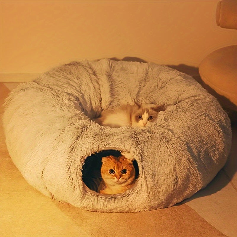 Cat Nest Winter Warm Cat Tunnel Bed, Cama de gato universal Four Seasons, Casa de gato desmontable y lavable