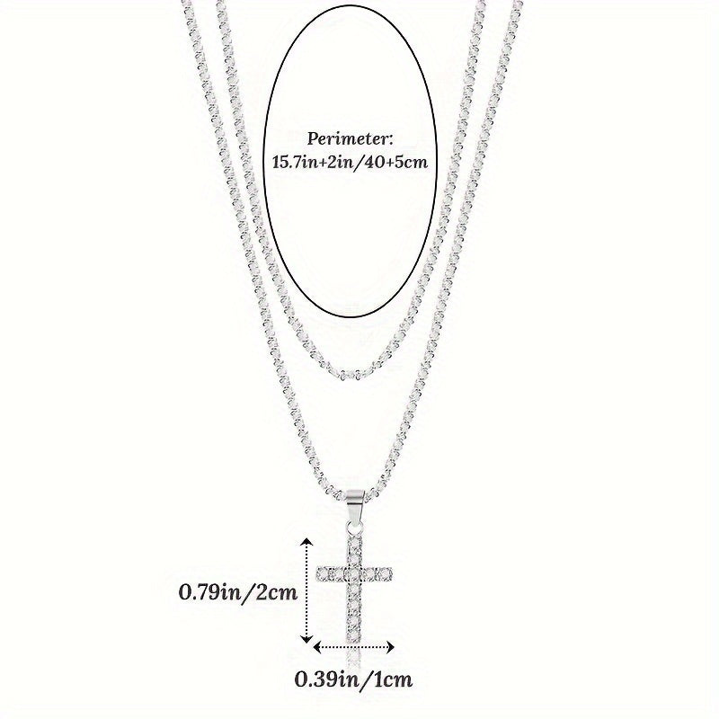 925 Sterling Silber Damen Kette Halskette mit Kreuz Anhänger, hypo allergene Halskette Geschenk