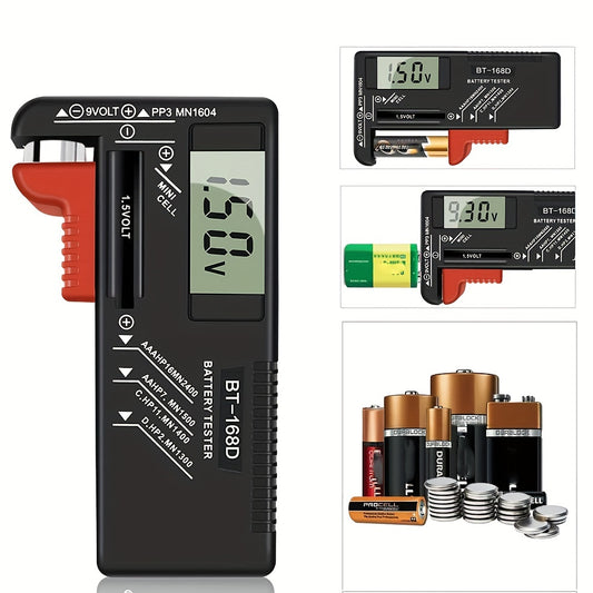 Digital Battery Tester Universal Digital Battery Checker LCD Display AA AAA C D 9V 1.5V 3.7V Household Button Battery Capacity Detector