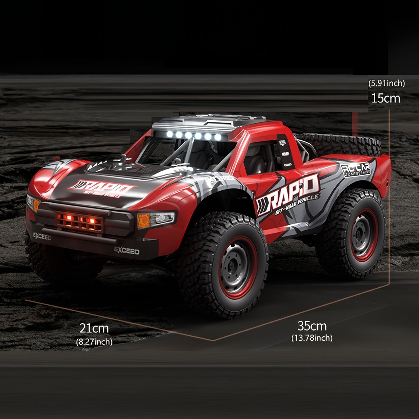 Carbon Brush Motor RC Car With High Speed Off-road Racing, All Terrains Available, Good Gripping, Full Proportional Throttle, Independent Suspension System, Birthday Christmas Gift