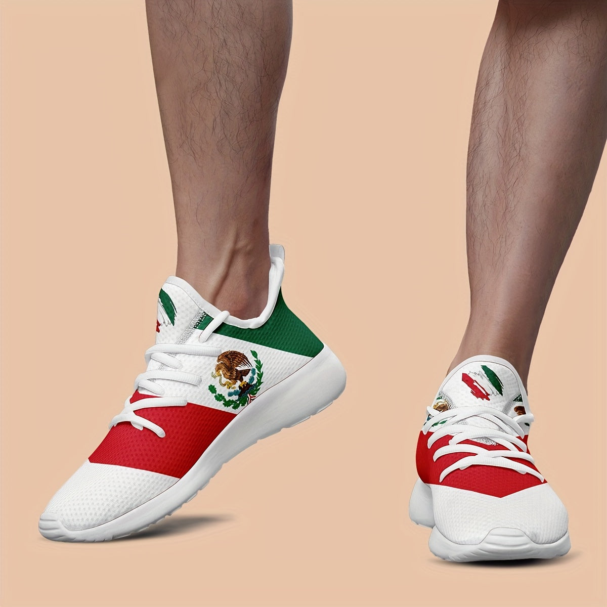 Zapatillas de deporte de moda del patrón de México de los hombres del tamaño más, zapatos suaves ocasionales respirables antideslizantes cómodos para las actividades al aire libre de los hombres