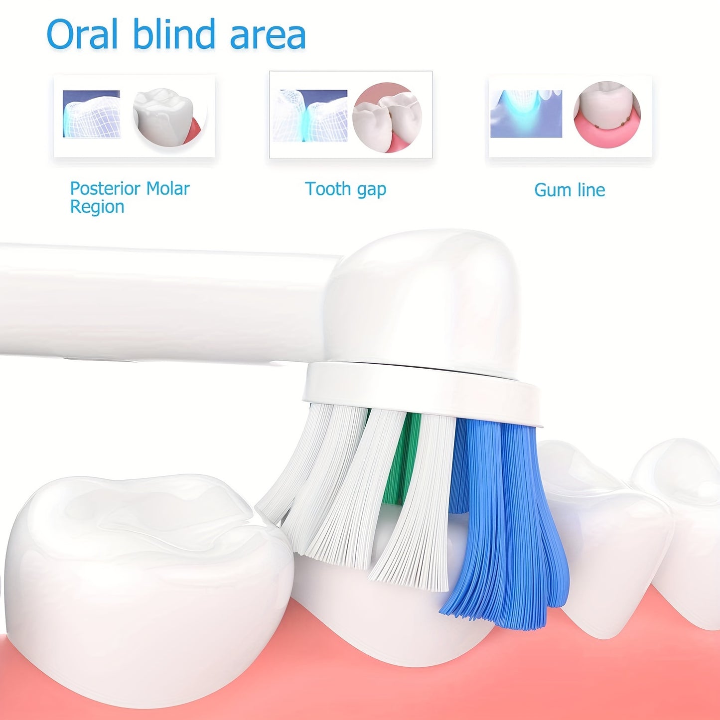 Replacement Heads Compatible With Braun Oral B Electric Toothbrush, Sensitive Toothbrush Heads For Pro 1000\u002F9000\u002F 500\u002F3000\u002F8000\u002FSmart\u002FGeinus Toothbrush-16 Pack