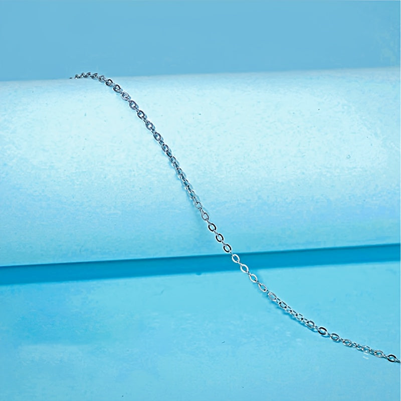 925 Sterling Silver Simple Clavicle Chain Necklace Hypoallergenic Minimalist Style Necklace For Women Girls Daily Wear