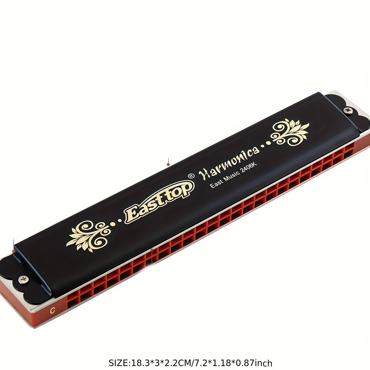 24 Holes Tremolo Harmonica Key Of C, Tremolo Mouth Organ Harmonica For Adults, Professionals And Students (T2406K-C)