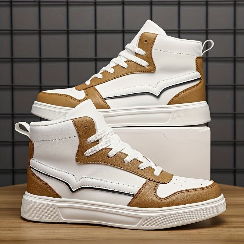 Men's Trendy High Top Skate Shoes, Wear-resistant Non-Slip Casual Shoes For Youth