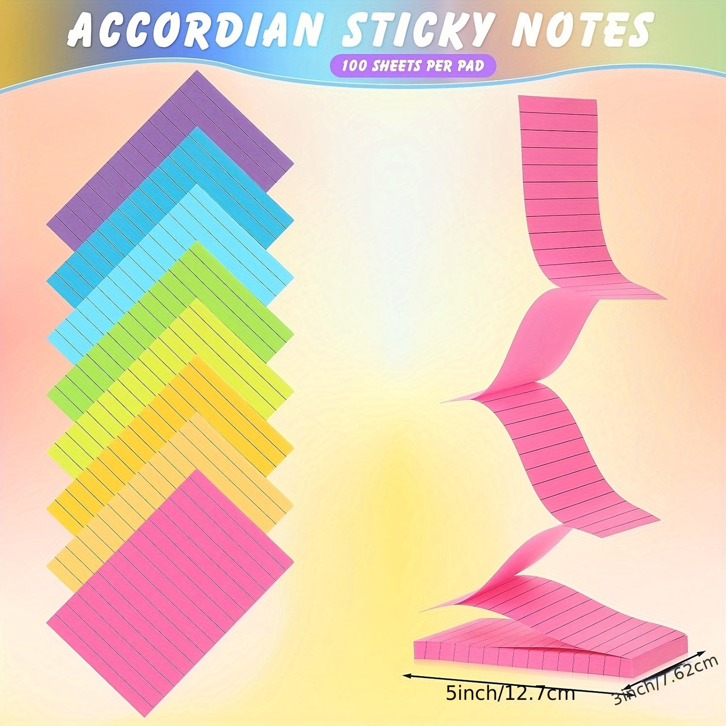 8 Packs Lined Sticky Notes 800 Sheets 3 X 5 Sticky Note Pastel Pop Sticky Memo Pads Bright Self Stick Paper Post Pad For School Office Supplies Easy To Post And Clean Removal