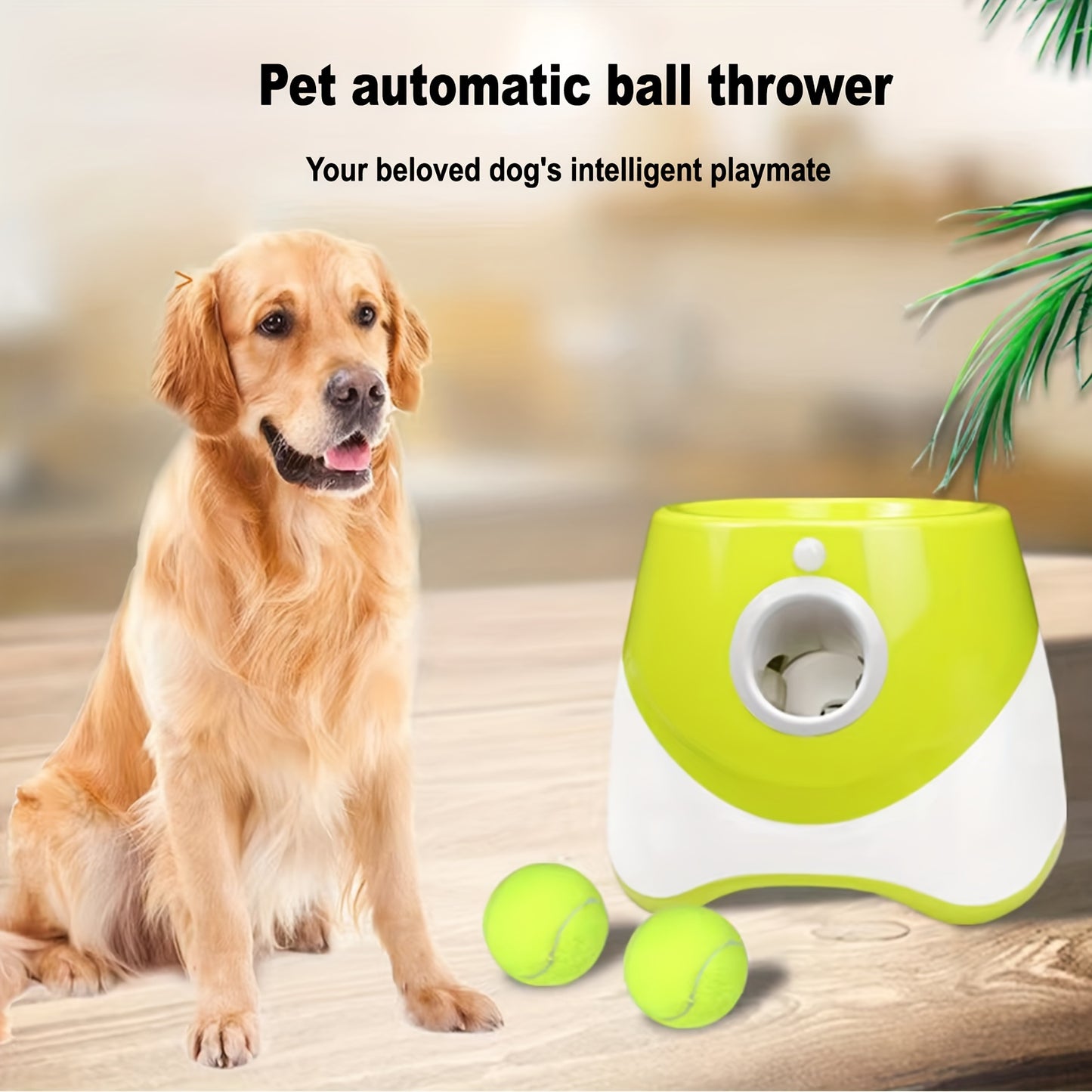 1pc Dog Automatic Ball Launcher, Interactive Fog Slow Feeder Toy Dog Tennis Ball Throwing Machine Mental Stimulation Toys With 3 Tennis Balls