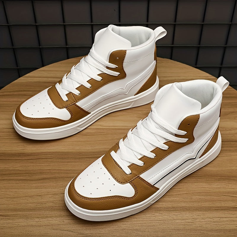 Men's Trendy High Top Skate Shoes, Wear-resistant Non-Slip Casual Shoes For Youth