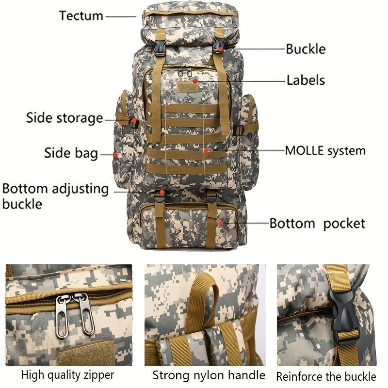 Sac à dos de sport en plein air, Hikingbag extérieur de grande capacité, Sac à dos de camouflage pour le voyage de camping