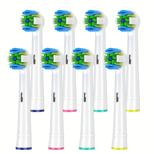 Lot de 8 têtes de brosse à dents de remplacement Oral-B Braun Floss Action-Compatible avec les modèles Pro 7000, Pro 1000, Pro 3000, Pro 5000 et Vitality-Nettoyage et élimination de la plaque supérieurs