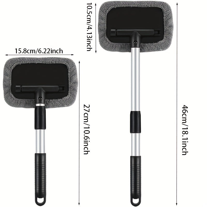 Limpiador de parabrisas, limpiador de ventana de coche de la microfibra con 4 cojines reutilizables y lavables de la microfibra y equipo de cristal interior auto extensible del limpiador de la manija