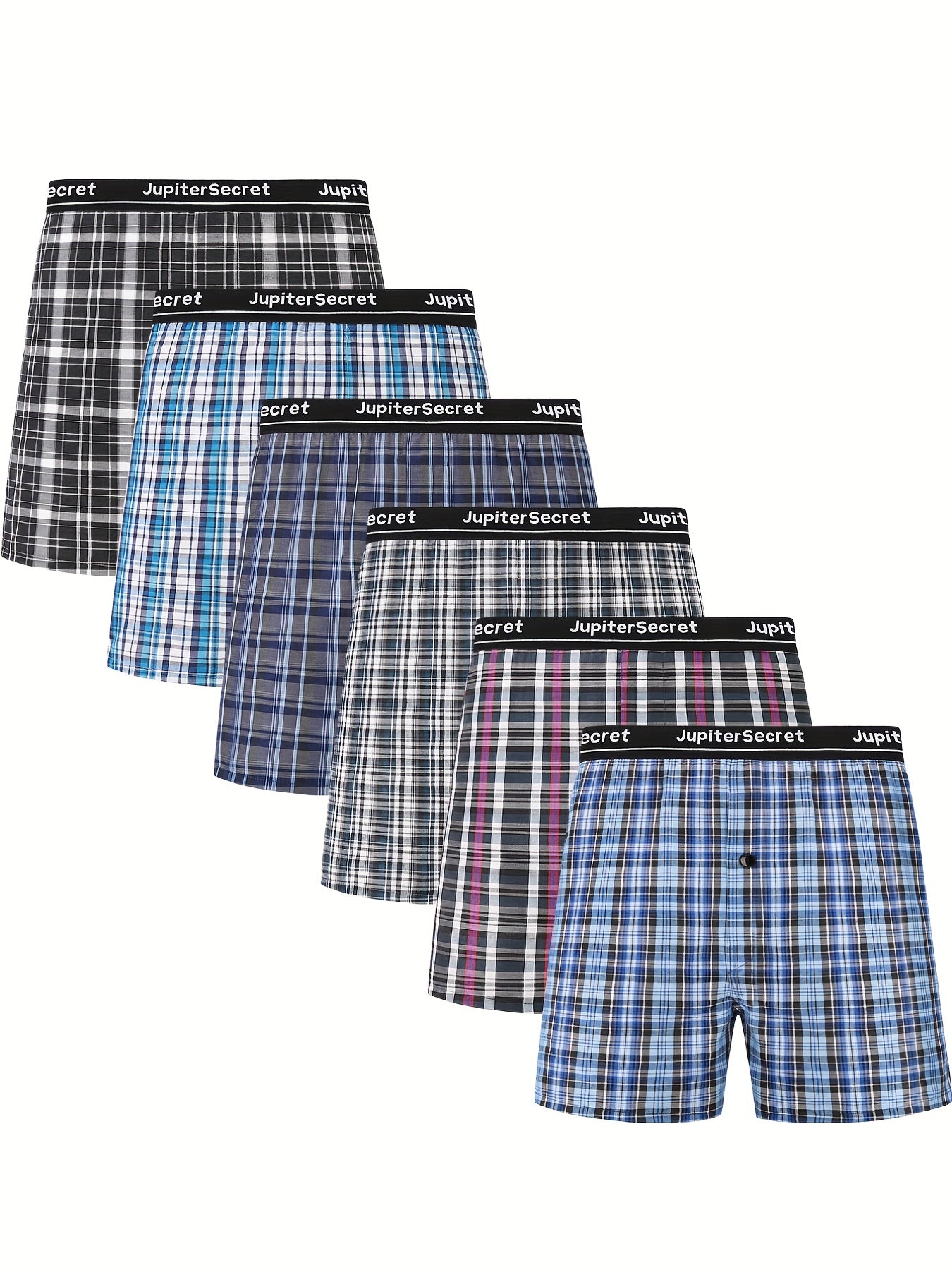 JupiterSecret 6 \u002F10 Pcs Boxer Shorts Masculino Tecido Cintura Elástica Cor Aleatória