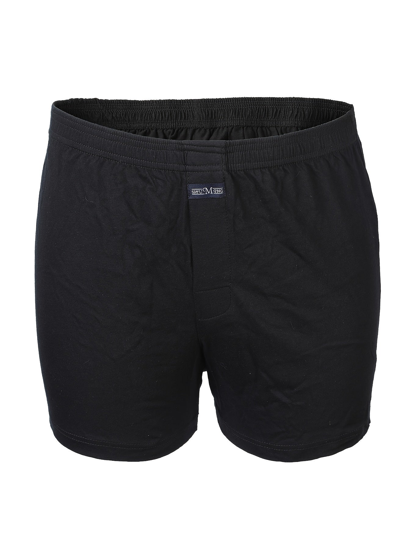 Cueca boxer masculina de algodão preto sólido