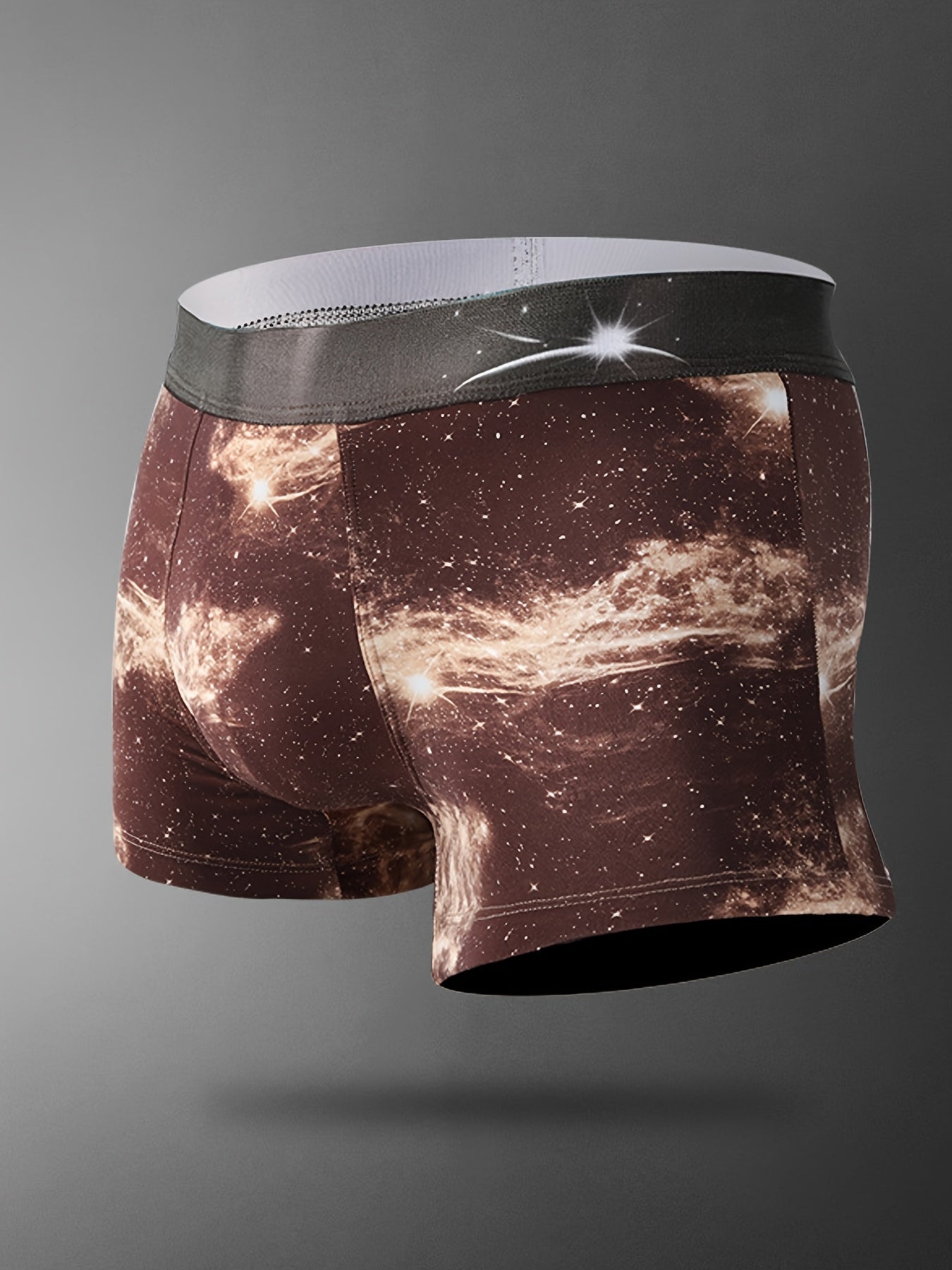 5 Stück Herren Galaxy Print Stretch Eis Seide Boxershorts Unterwäsche