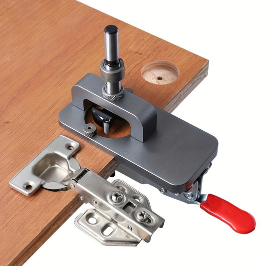 1pc 1.38inch Concealed Hinge Drilling Jig Guide Hinge Hole Drilling Guide Carpenter Woodworking Tool Hole Opener Locator Door Cabinet
