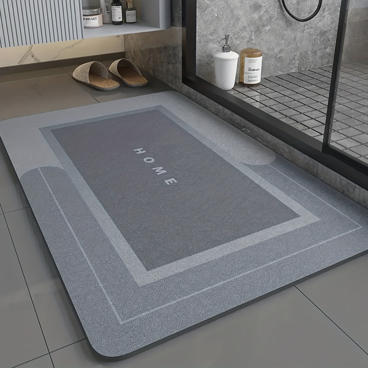 1pc Super Absorbent Floor Mat For Bathroom Non Slip, Diatomaceous Bath Mats Fast Drying Soft, Carpet Shower Tub Outdoor Doormats, Home Decor fall decor , Bathroom decorations