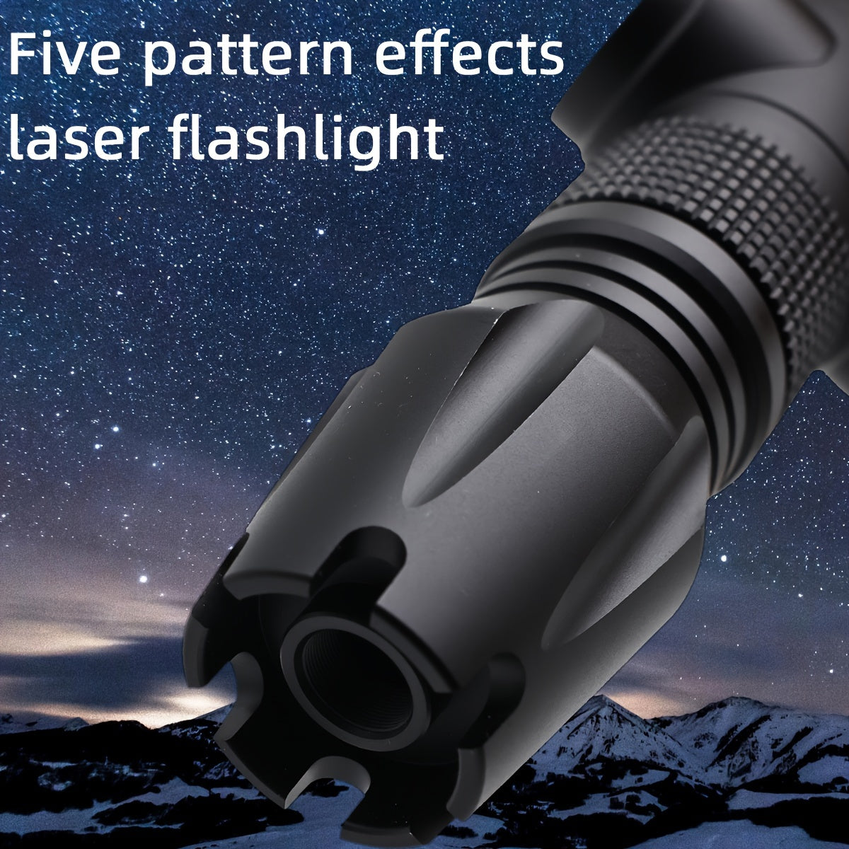 Creative Laser Pointer, Suitable For Outdoor Indication, Star Observation Indication, Powerful Blue Light Flashlight, With 5 Patterned Star Caps