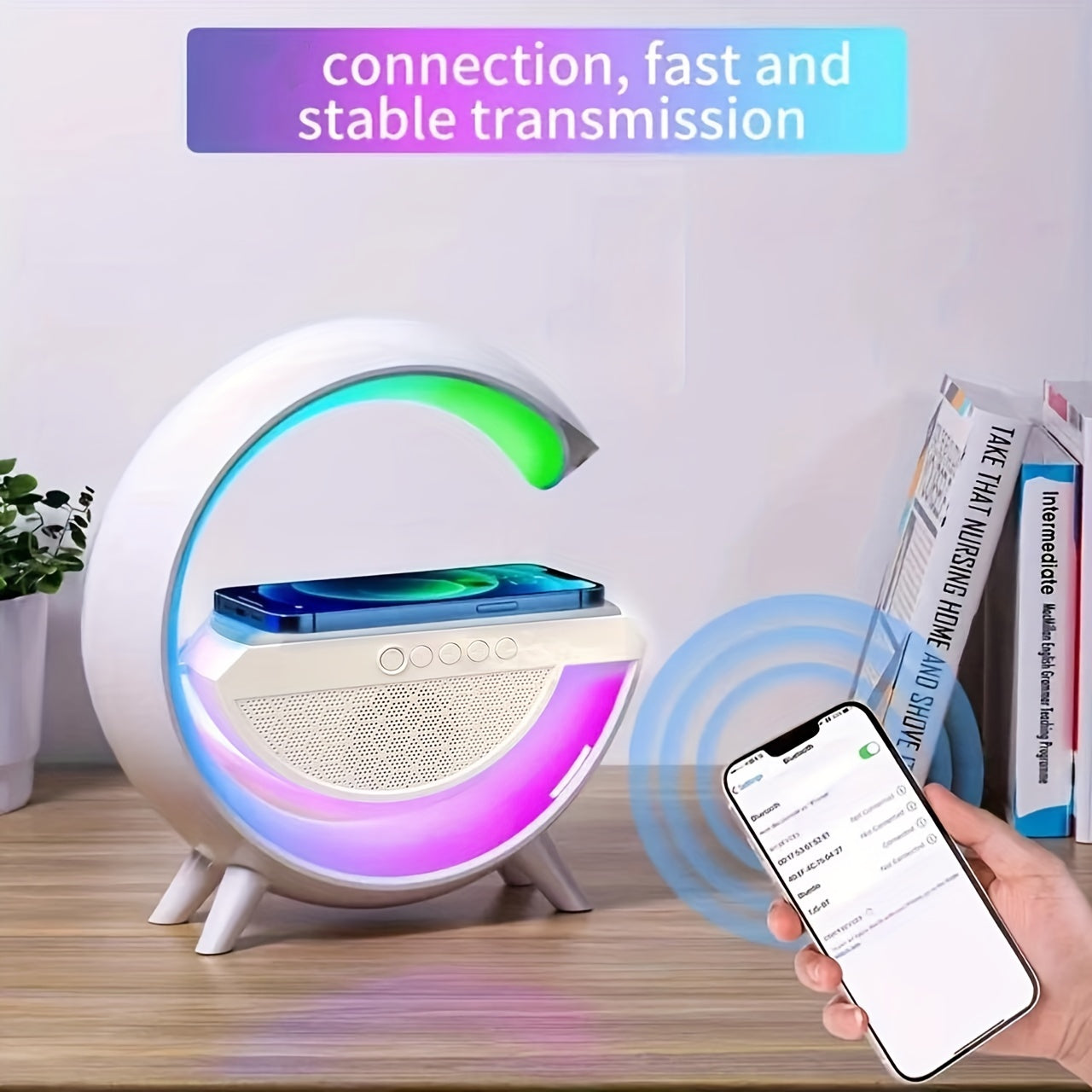 Cool Tech Gadgets: Wireless Speaker LED Night Light & Wireless Charger Table Atmosphere - Perfect For Home Office Dorm Decor & Creative Gifts!