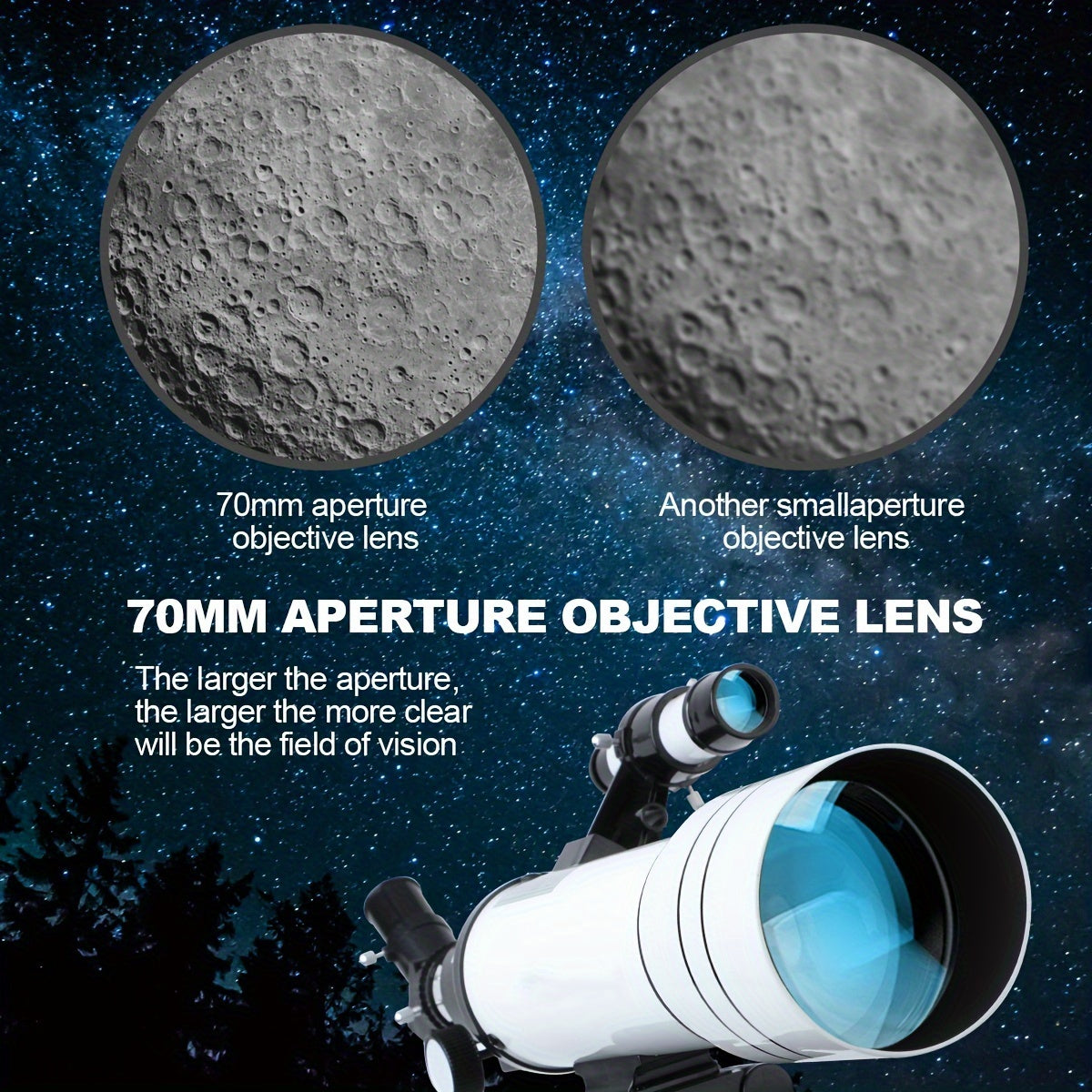 Télescope astronomique professionnel pour voir l'univers lune étoiles ciel profond monoculaire meilleur cadeau