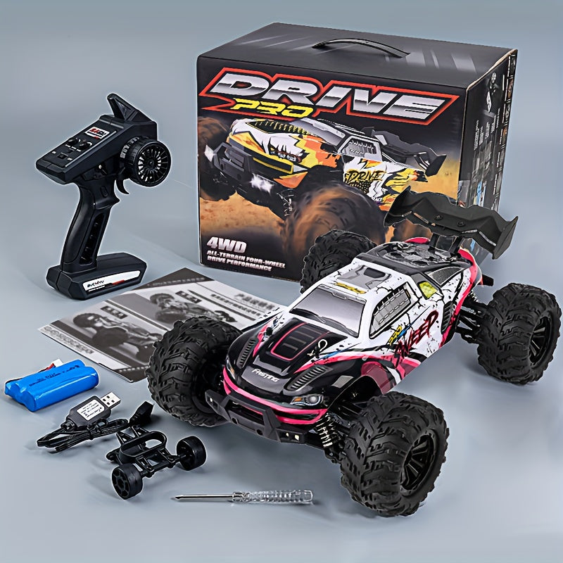 All Terrain 4WD Hochgeschwindigkeits-Offroad-Auto, entworfen mit Simulations struktur, 2,4-G-Volle-Proportion-Synchronik-Fernbedienungssystem, vollwertiger Drossel klapperei, LED-Scheinwerfer, Weihnachts geschenke