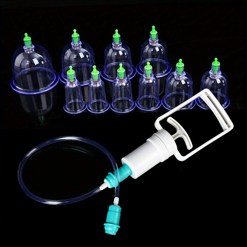 10 Cupping Chinese Vacuum Cupping Set Massage Cups Pull Out Vacuum Apparatus Cupping Therapy Cans Body Massager Cup Suction Pump Health