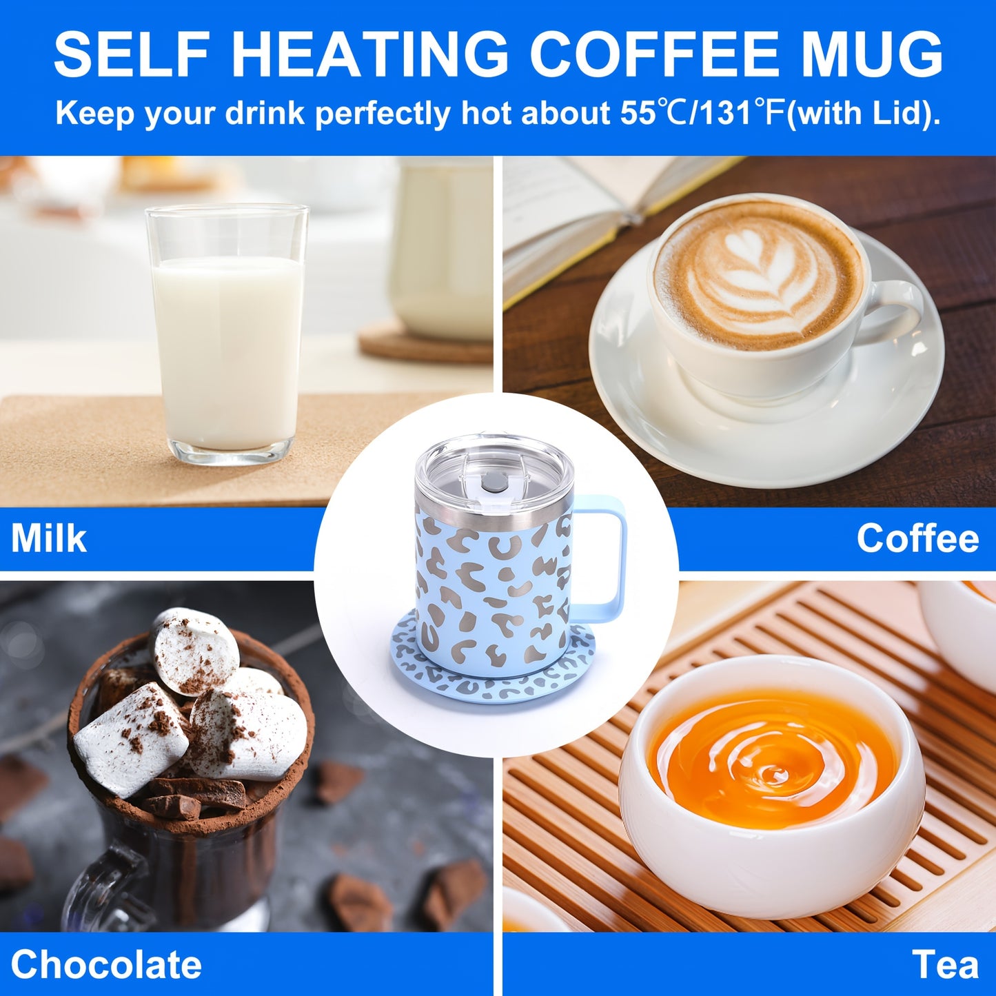 1 Set Smart Mug Warmer, 12oz Coffee Warmer Cup ,Water,Tea,Milk,COFFER Warmer For Home & Office