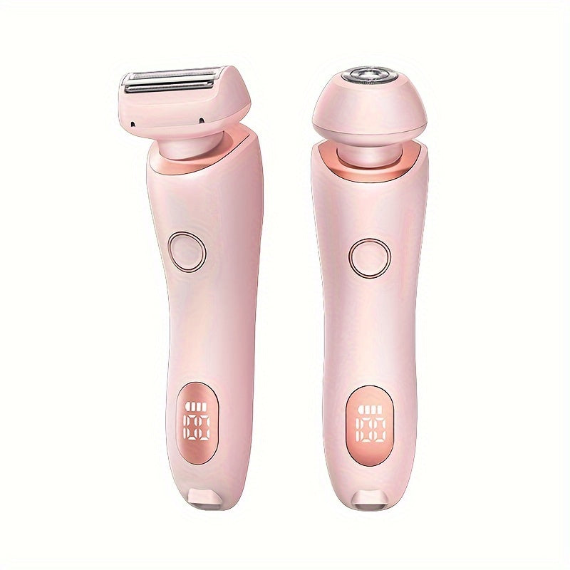 2-in-1 Rechargeable Shaver For Women, Waterproof For Wet And Dry Use, Cordless Hair Removal Bikini Trimmer