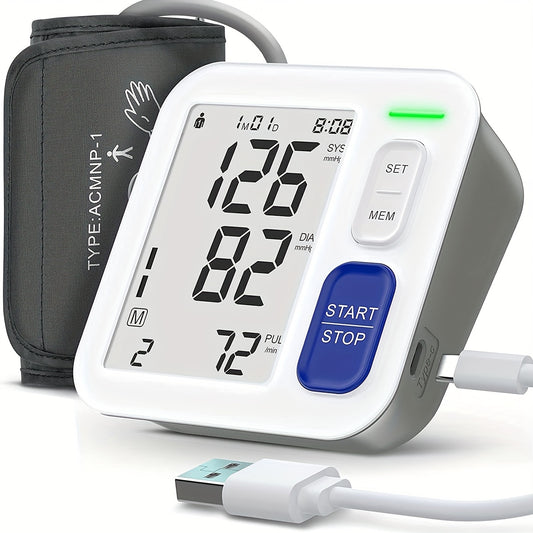 Accurate Blood Pressure Monitors For Home Use, 9-17'' Adjustable Large Blood Pressure Cuff Upper Arm, Oversized Operation Button &3.9 Inch Large Backlit LCD, Smart Blood Pressure Automatic BP Machine With USB Cable