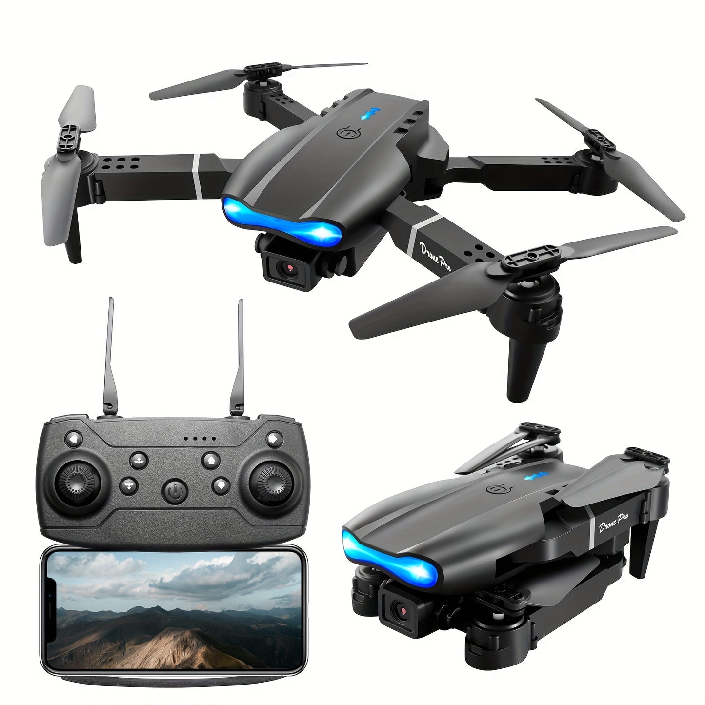 طائرة بدون طيار E99 Pro مع كاميرا عالية الدقة، واي فاي FPV HD مزدوجة قابلة للطي RC كوادكوبتر على ارتفاع، ألعاب التحكم عن بعد للمبتدئين، هدايا للمراهقين للرجال في الداخل والخارج، طائرات بدون طيار بأسعار معقولة