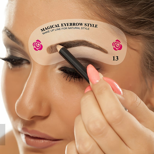 24 Styles Eyebrow Shaping Stencils - Grooming Kit for Women - Perfect for Beauty Modeling and Makeup Application