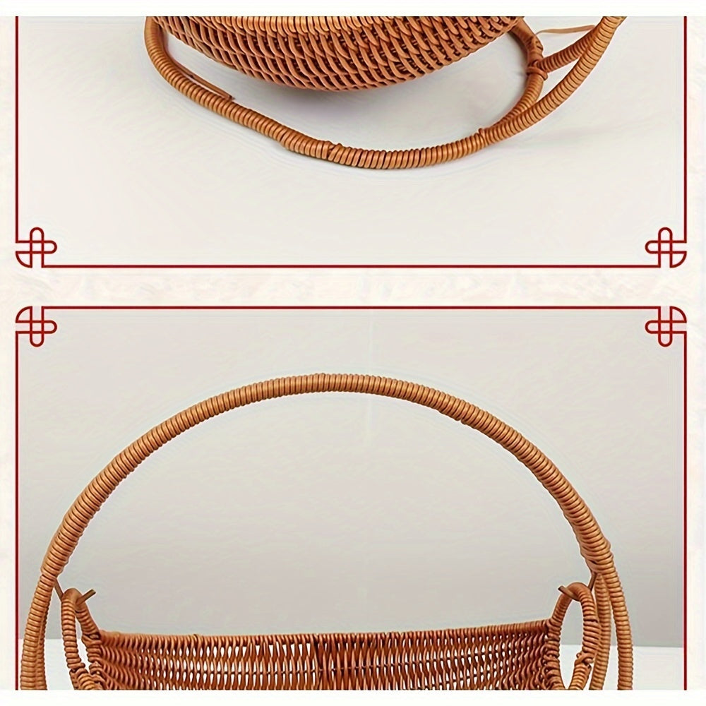 1pc Small Pet Hammock, Limitation Rattan Woven Storage Basket, Creative Hamster Cradle, Household Sleeping Hammock For Guinea Hamsters Chinchillas Bunnies