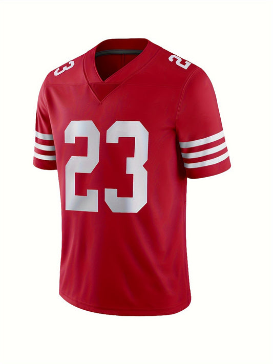 Más tamaño de los hombres #23 camiseta de jersey de impresión gráfica para deportes \ u002Ffootball, ropa para hombres