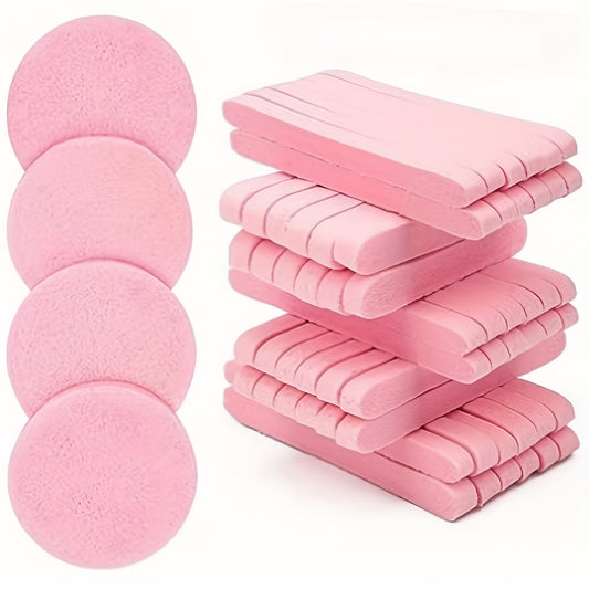 120 Pcs\u002Fset Facial Sponge Compressed Face Cleansing Sponge Estheticians Compressed Makeup Facial Sponge Round Wash Face Sponges For Women Compress Exfoliating Removal Sponge (Pink)