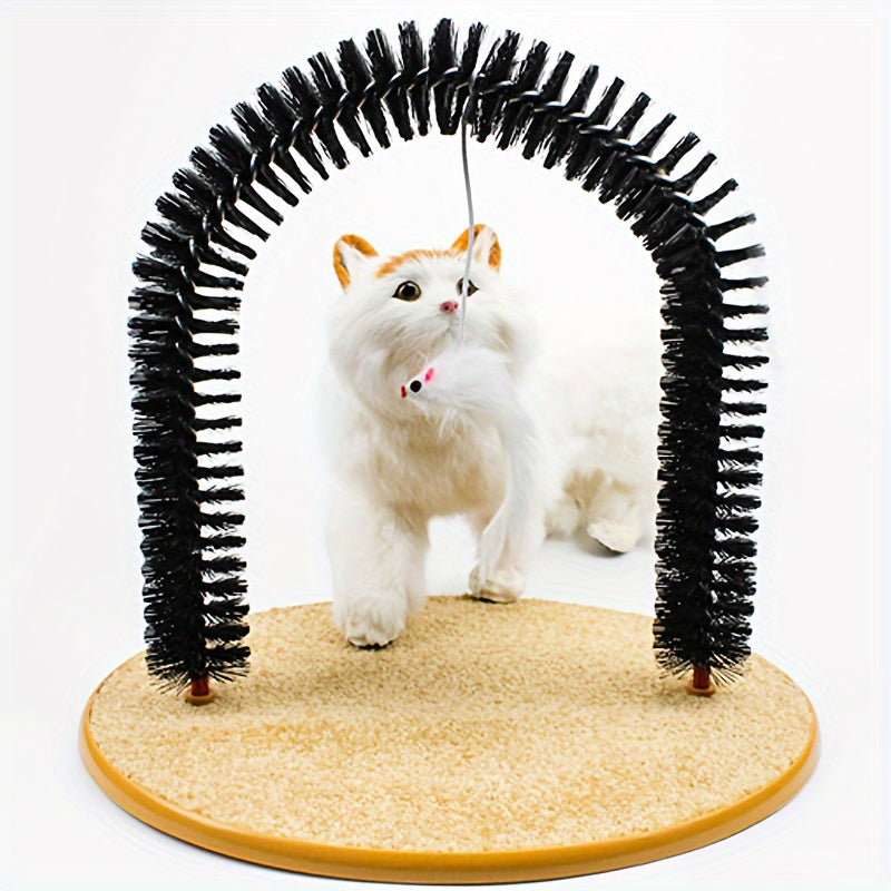 Cat Arch Self Groomer Cat Massager Toy, Cat Hair Brush With Scratching Pad Toy For Cats Interactive Toys