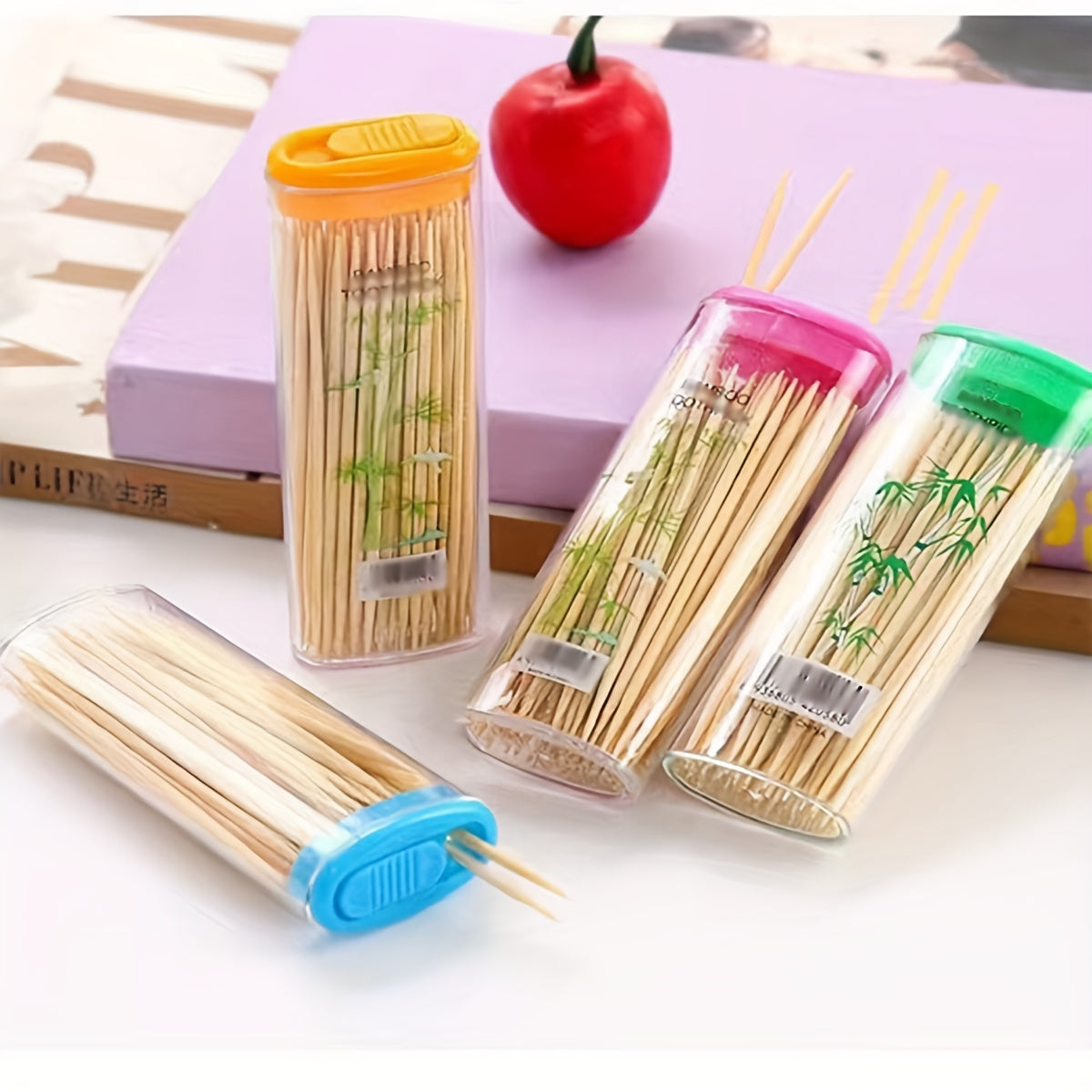 1pc, Bamboo Toothpicks, Disposable Wooden Toothpicks, Multifunctional Toothpicks, Dental Cleaning Toothpicks, Fruit Fork Thoothpicks, Portable Toothpicks For Home Restaurant Hotel, Cleaning Supplies, Cleaning Gadgets, Back To School Supplies