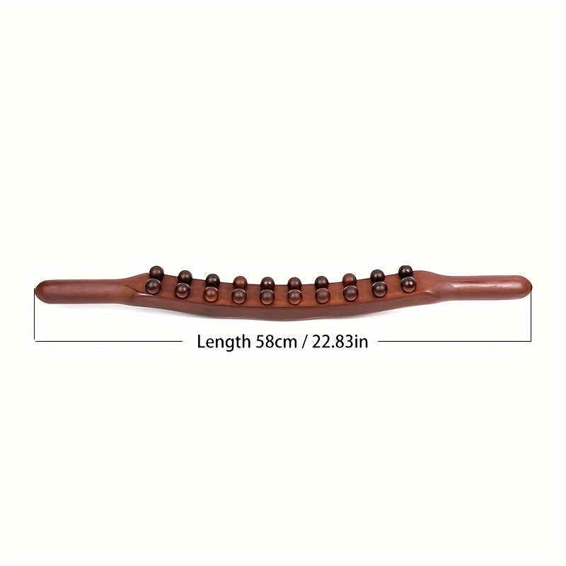 1pc Double Row Of 20 Beads Massage Stick, Carbonization Massage Stick, One Universal Scraping Stomach Rubbing Abdomen Professional Meridian Stick