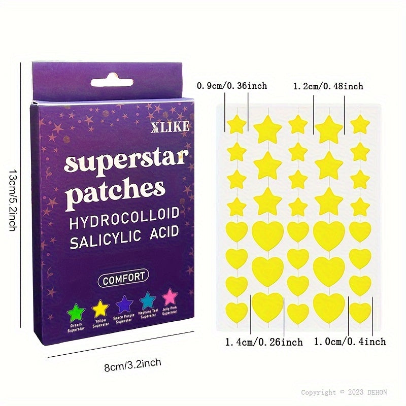 L'acné Patch (432 pièces) thé arbre huile visage eau Gel acné Patch coeur forme acné Patch pour hommes et femmes Pimple Patch Noël étoile cadeau Halloween cadeau