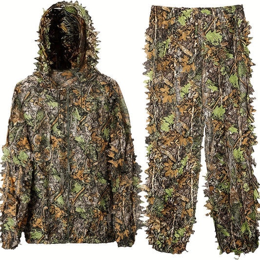 Lightweight 3D Leafy Camo Suit For Hunting, Shooting, Airsoft, And Wildlife Photography - Perfect Camouflage Gear For Turkey Hunting And More