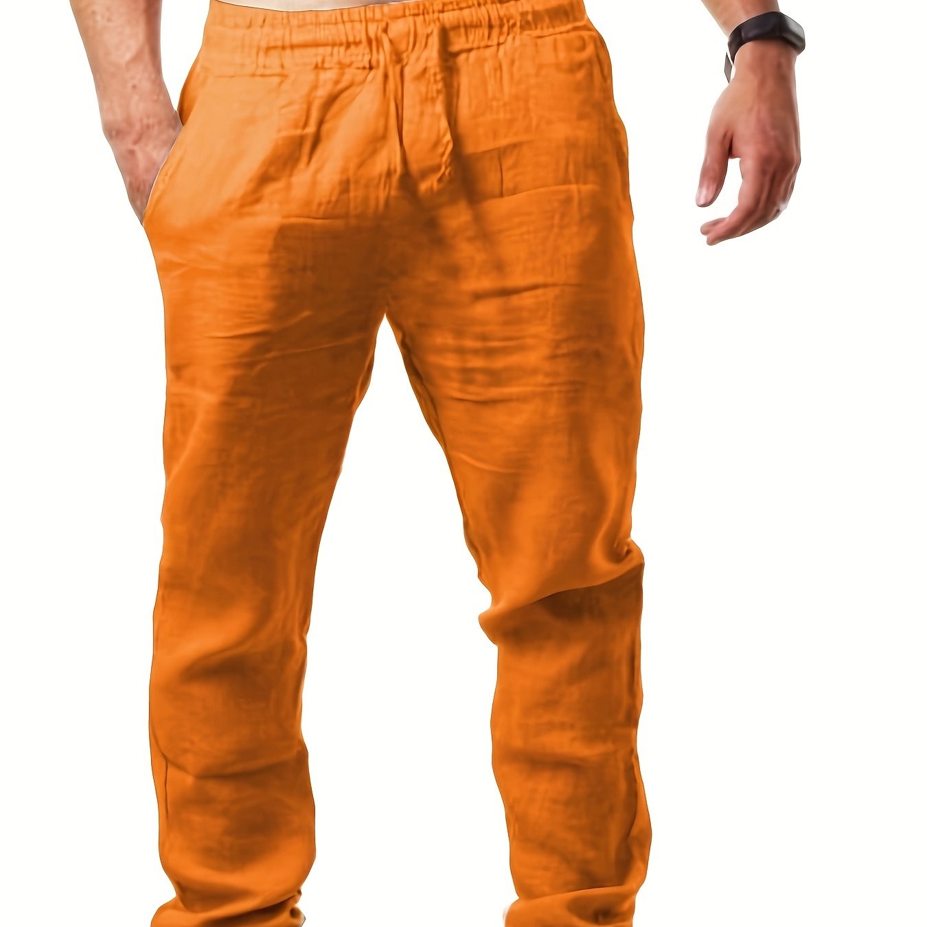 Color sólido cordón Pantalones de chándal Loose fit hombres casual joggers para primavera otoño