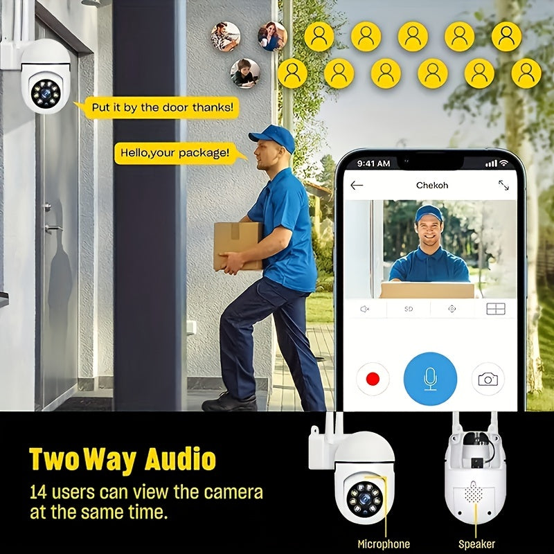 2.4GHz HD Camera, 3MP High-definition Wireless WiFi Camera, 1080p Home Outdoor Safety Camera, With Two-way Communication, Mobile Detection, 360 ° Rotation, Home Safety High-definition Infrared Night Vision Camera, Baby, Elderly, And Pet Monitor