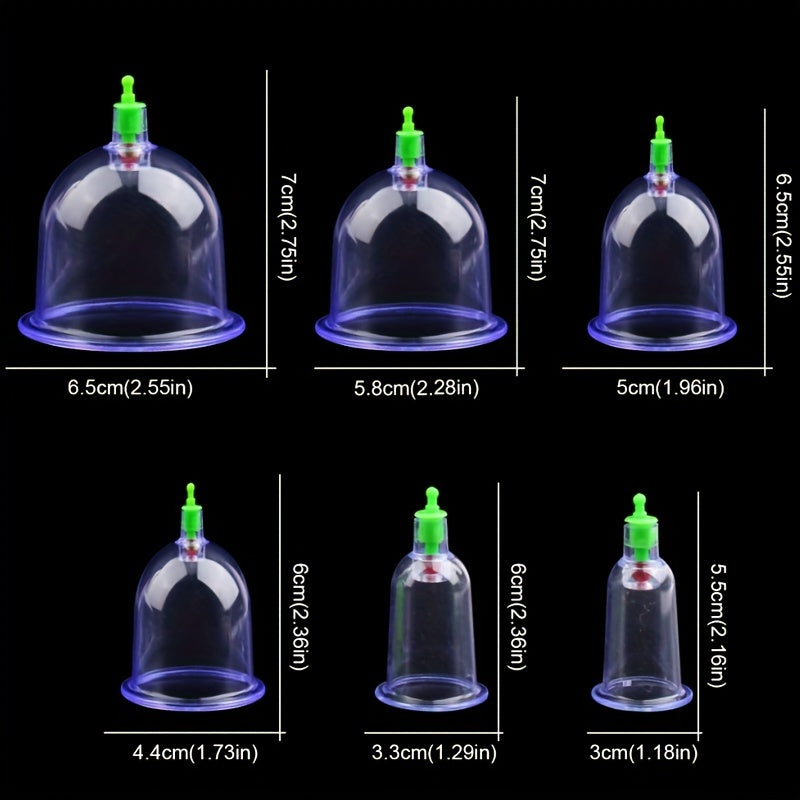 6pcs Professional Vacuum Cupping Machine: Relieve Pain & Tension, Enhance Beauty & Health