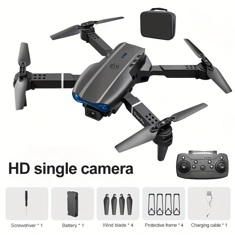 E99 Pro Drone com câmera HD, WiFi FPV HD duplo dobrável RC Quadcopter Altitude Hold, brinquedos de controle remoto para iniciantes, coisas para adolescentes Presentes masculinos internos e externos UAV acessível