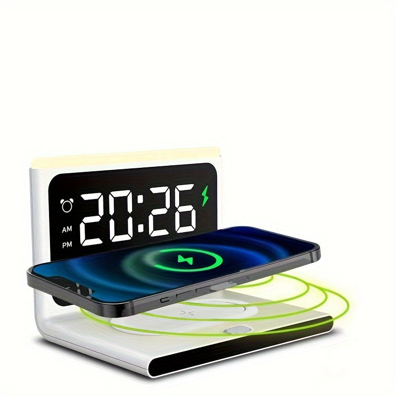 Wireless Charging Multifunctional Creative Six-in-one Portable Night Light Electronic Alarm Bell Alarm Clock